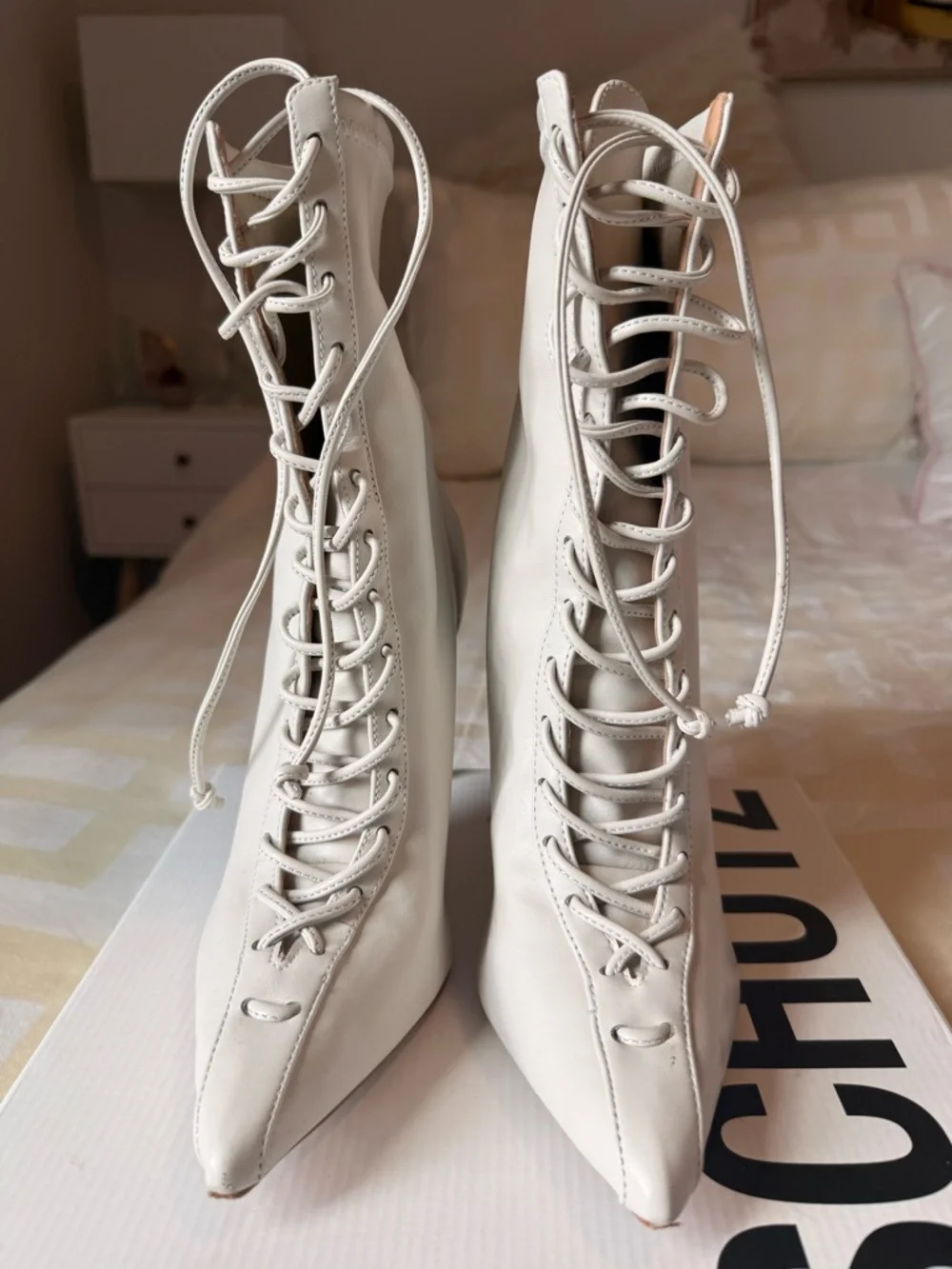 Schutz Tennie Bootie lace up leather bootie… bone color - Picture 16 of 16